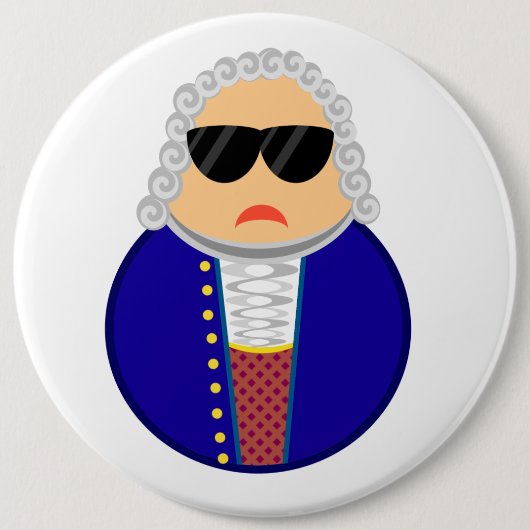 Funny Johann Sebastian Bach Composer Ronde Button 6,0 Cm (Voorkant)