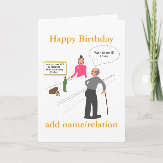 Funny Joke Carte Anniversaire ajouter nom front (Devant)
