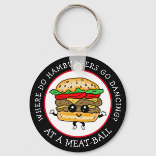 Funny Joke, Humor Funny Hamburger Pun Sleutelhange Sleutelhanger