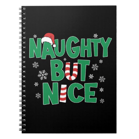Funny Joke Humor voor Kerstmis Naughty, maar Nice Notitieboek (Voorkant)