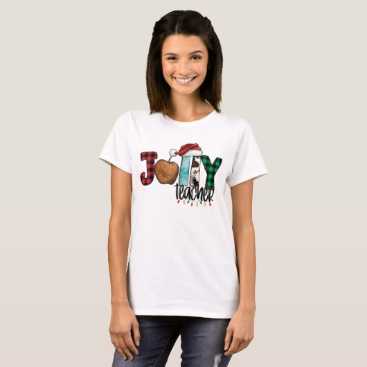 Funny Jolly-leraar kerst T-shirt (Voorkant volledig)