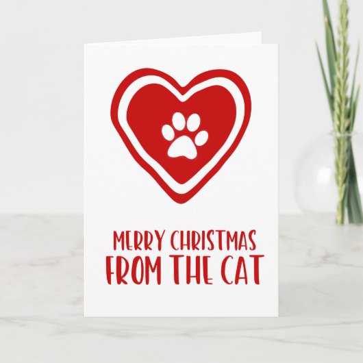 Funny Joyeux Noël de la carte de Noël de chat (Devant)