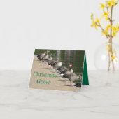 Funny Joyeux Noël Goose Carte de voeux (Fleur jaune)