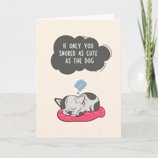 Funny Jubileum Card - Snore als de hond Kaart (Voorkant)