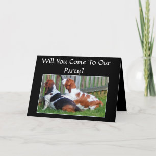 Funny Jubileum Invitation w/Cute Bassets