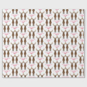 Funny Jubileum Party Cute Moose Custom Cadeaupapier (Vlak)