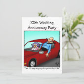 Funny Jubileum Party Invitation Kaart (Staand voorkant)