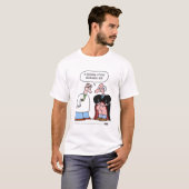 Funny Judge Cartoon voor Advocaat of Recht Student T-shirt (Voorkant volledig)