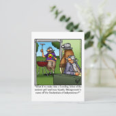 Funny Juillet Quatrième Humour Carte postale (Debout devant)