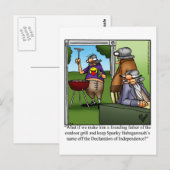 Funny Juillet Quatrième Humour Carte postale (Devant / Derrière)