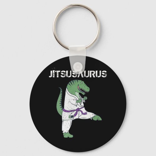 Funny Jujitsu, T-Rex Jiu Jitsu Black Belt cadeaus Sleutelhanger (Voorkant)