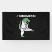 Funny Jujitsu, T-Rex Jiu Jitsu Black Belt cadeaus Spandoek (Horizontaal)