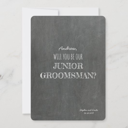 Funny Junior Groomsman proposal Kaart (Achterkant)