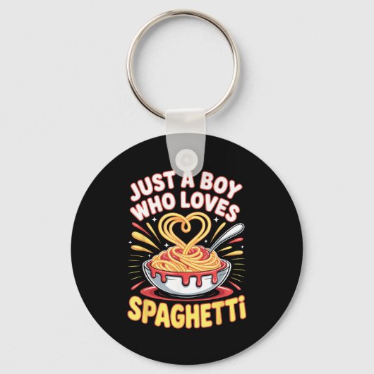 Funny Just A Boy Who Loves Spaghetti  Sleutelhanger (Voorkant)