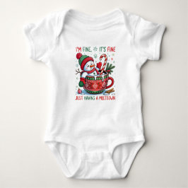 Funny Just Having A Meltdown Snowman Christmas Romper