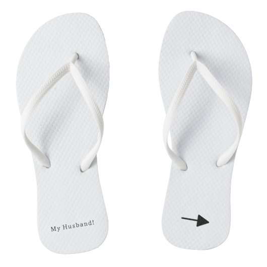 Funny Just Married My Husband Marriage Arrow Teenslippers (Voetbed)