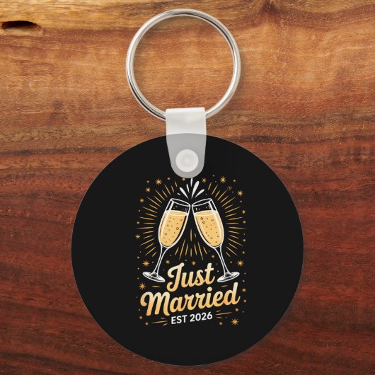 Funny Just Married Newlywed Honeymoon Couple 2026 Sleutelhanger (Voorkant)