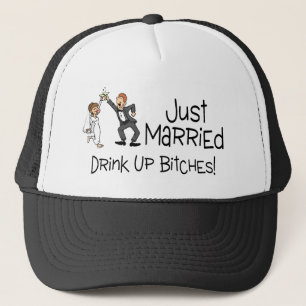 Funny Just Married Wedding Toast Trucker Pet