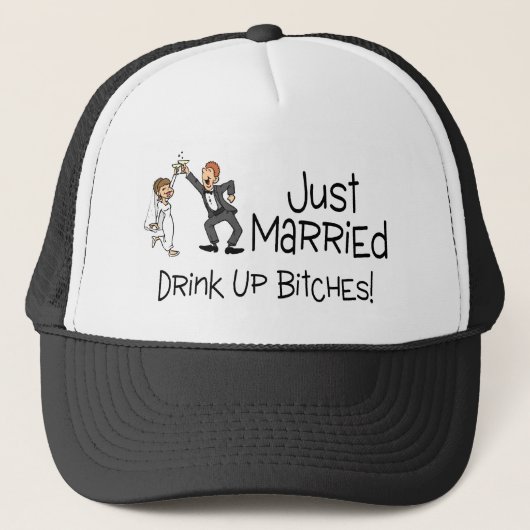 Funny Just Married Wedding Toast Trucker Pet (Voorkant)