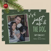 Funny Just Us & The Dog Howlidays Photo Green Feestdagenkaart