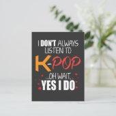 Funny K-Pop Gift Idea Korean Music Lover Briefkaart (Staand voorkant)