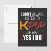 Funny K-Pop Gift Idea Korean Music Lover Briefkaart (Voorkant / Achterkant)
