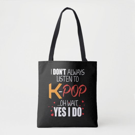 Funny K-Pop Gift Idea Korean Music Lover Draagtas (Voorkant)