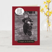 Funny  Kaart van Cougar Birthday uit 1950 (Gele Bloem)