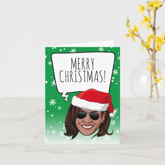 Funny Kamala Kerstala Kaart (Gele Bloem)