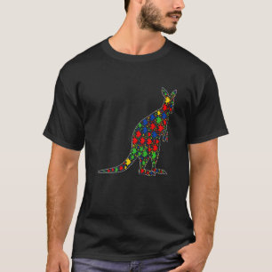Funny Kangaroo Animals Puzzle Piessm Autisme Aware T-shirt