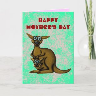Funny kangaroo happy moederdag card kaart