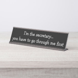 Funny Kantoor Secretary Desk Plaque Bureau Naambordje