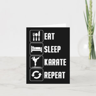 Funny Karate Design for Men Women Eat Sleep Karate Kaart