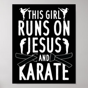 Funny Karate Design for Women Girls Karate Martial Poster