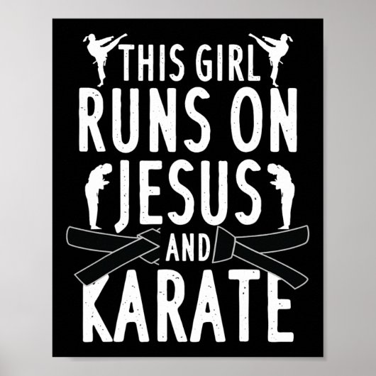 Funny Karate Design for Women Girls Karate Martial Poster (Voorkant)