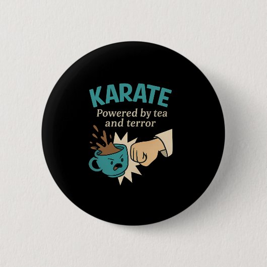 Funny Karate Martial Humor Powered Ronde Button 5,7 Cm (Voorkant)
