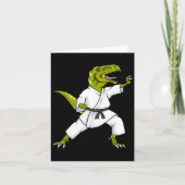 Funny Karatesaurus T-rex Dinosaur Karate Samurai D Kaart (Voorkant)