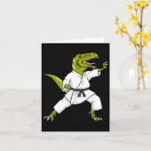 Funny Karatesaurus T-rex Dinosaur Karate Samurai D Kaart (Gele Bloem)
