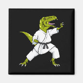 Funny Karatesaurus T-rex Dinosaur Karate Samurai D Magneet (Voorkant)