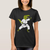 Funny Karatesaurus T-rex Dinosaur Karate Samurai D T-shirt (Voorkant)