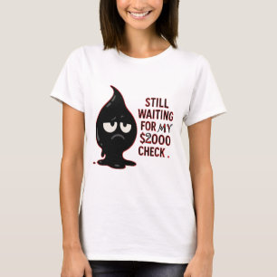 Funny kat grafische T-shirt – Wacht nog steeds op