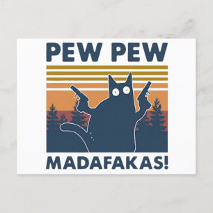 Funny kat pew Madafakas Briefkaart