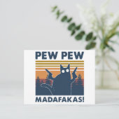 Funny kat pew Madafakas Briefkaart (Staand voorkant)