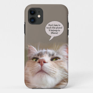 Funny Kat-telefoongeval met jouw naam iPhone 11 Hoesje