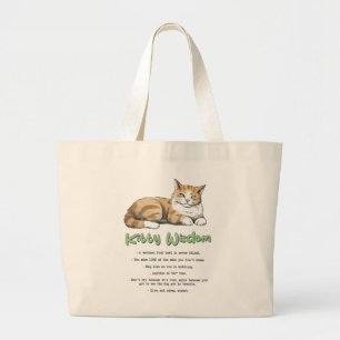 Funny Kat Wisdom Grote Tote Bag
