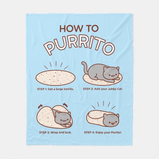 Funny Kawaii "Comment Purrito", une couverture en (Devant)