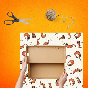 Funny kawaii-garnaalpapier tissuepapier