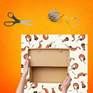 Funny kawaii-garnaalpapier tissuepapier