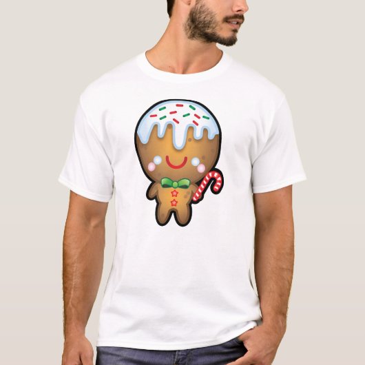 Funny Kawaii Gingerbrood Man Kerstmis Mannen T-shi T-shirt (Voorkant)