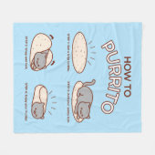 Funny Kawaii "How to Purrito" Kat Fleece Blanket (Voorkant (Horizontaal))